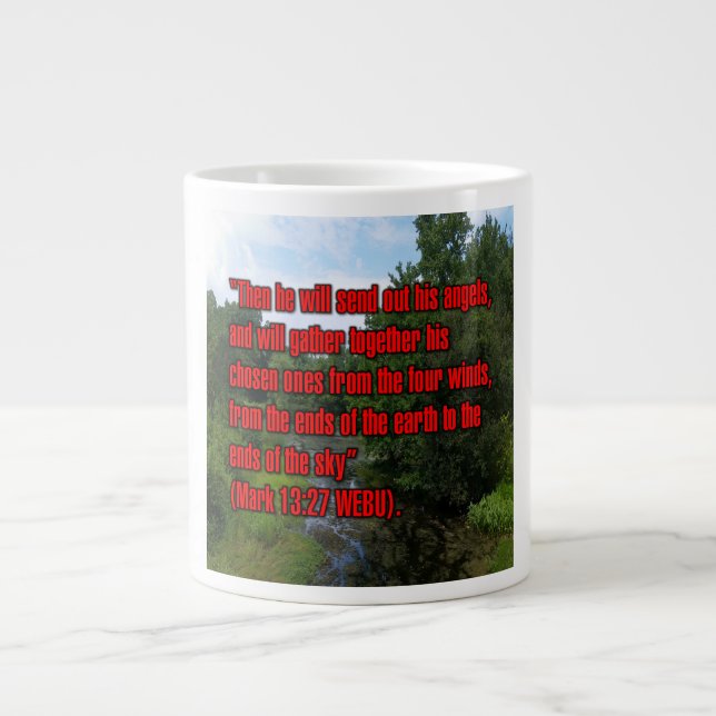 Markus 13:27 WEBU Mug Jumbo Mugg (Framsidan)