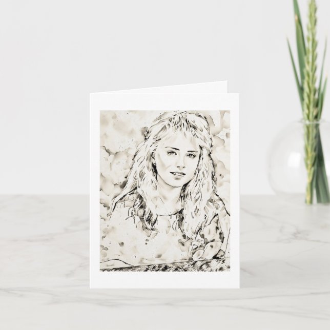 Marla Kay Mangan Computer Sketch Ink Wash 2  Kort (Framsida)