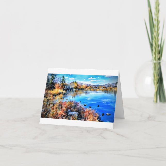 Marla's Water Color Pond card   Kort (Framsida)