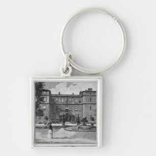 Marlborough hus, från trädgården, 1863 fyrkantig silverfärgad nyckelring