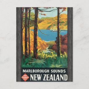 Marlborough Ljud Govt Tourist Dept Nya Zeeland Vykort