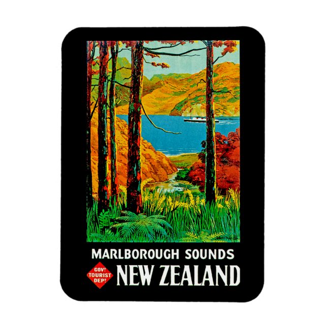 Marlborough Ljud Nya Zeeland Magnet (Vertikal)