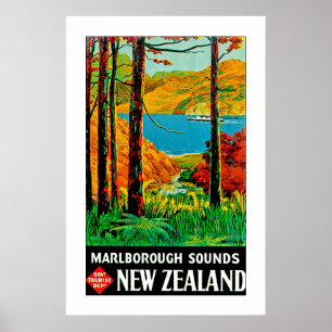 Marlborough Ljud Nya Zeeland Poster