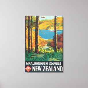 Marlborough Ljud Vintage resor Poster Canvastryck