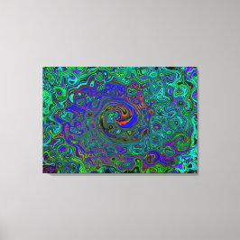 MarLED Blue - Aquamarine Abstrakt Retro Swirl Canvastryck