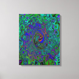 MarLED Blue - Aquamarine Abstrakt Retro Swirl Canvastryck