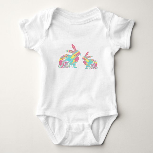 MarLED Färg Mamma och Bodykostym för Baby och Baby T Shirt (Framsida)