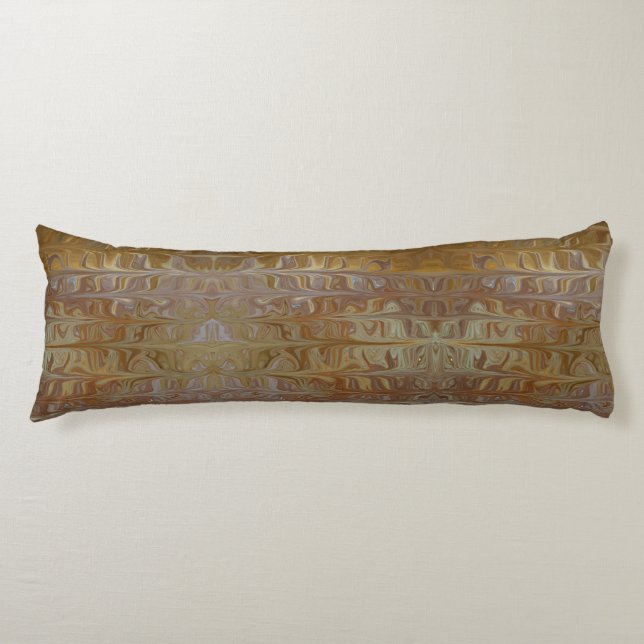 MarLED Golden Blöt Cedar Art Mönster Pillow Kroppskudde (Framsidan)