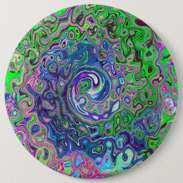 MarLED Lime Green and Lila Abstrakt Retro Swirl Knapp