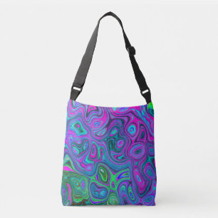 MarLED Magenta och Lime Green Groovy Abstrakt Art Axelväska