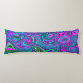 MarLED Magenta och Lime Green Groovy Abstrakt Art Kroppskudde