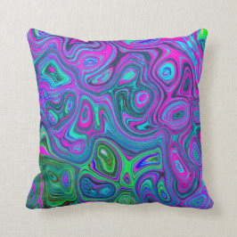 MarLED Magenta och Lime Green Groovy Abstrakt Art Kudde