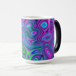 MarLED Magenta och Lime Green Groovy Abstrakt Art Magisk Mugg