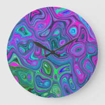 MarLED Magenta och Lime Green Groovy Abstrakt Art