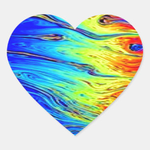 MarLED Rainbow Artwork BeSnygg Hjärtformat Klistermärke
