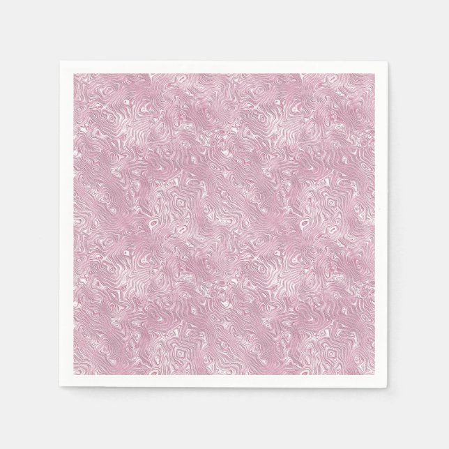 MarLED Silke Moire Mönster i Dusty Rosa Pappersservett (Framsidan)