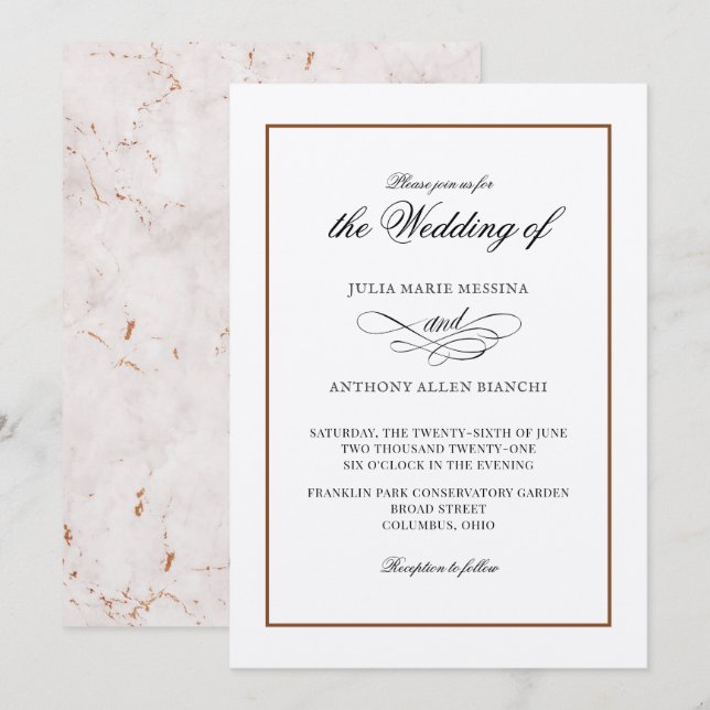 MarLED Simple Elegance-inbjudan Inbjudningar (Fram/baksida)