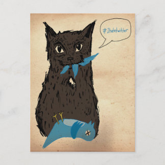 Marley Fish Hates Twitter Vykort