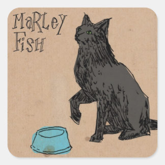 Marley Fish Supper Time Fyrkantigt Klistermärke