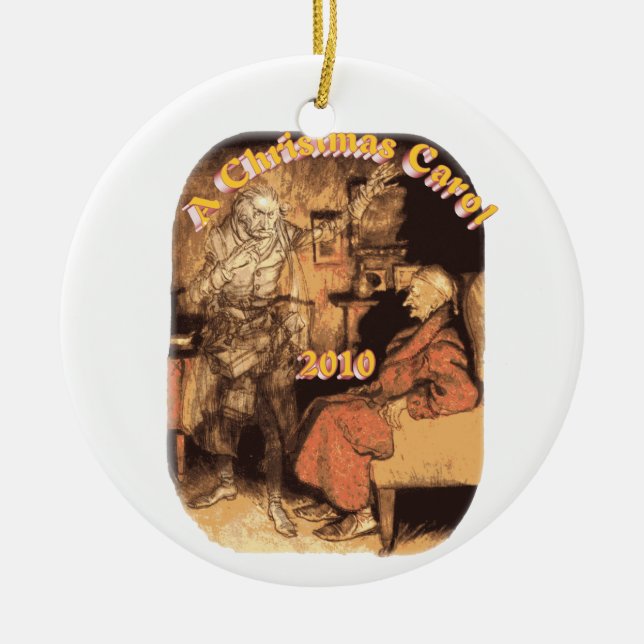 Marley och Scrooge 2010 rundaprydnad Julgransprydnad Keramik (Framsidan)