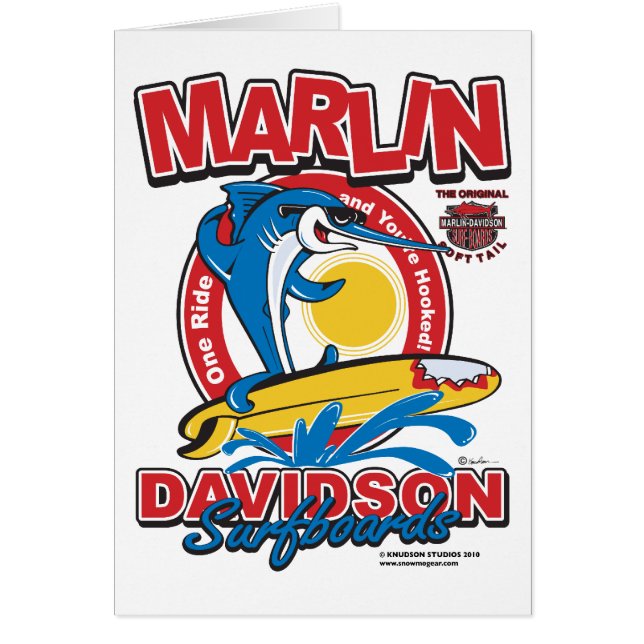 Marlin Davidsons Surfboard Hälsningskort (Framsidan)