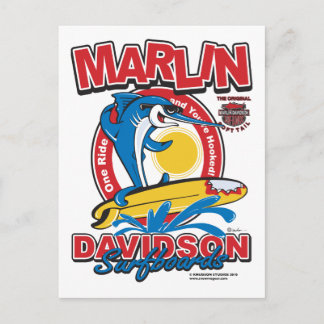 Marlin Davidsons Surfboard Vykort