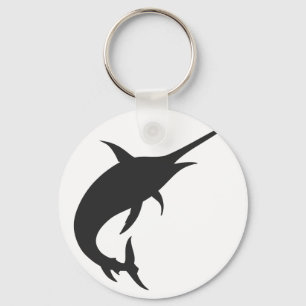 Marlin fish silhouette - Välj bakgrund färg Nyckelring