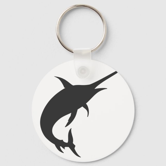 Marlin fish silhouette - Välj bakgrund färg Nyckelring (Framsida)