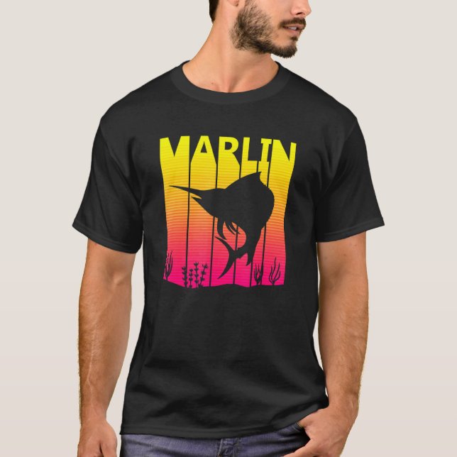 Marlin Fisk Retro T Shirt (Framsida)