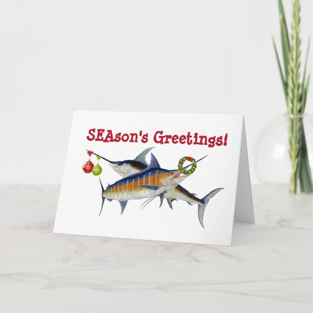Marlin & Swordfish Christmas Card Helgkort (Framsida)