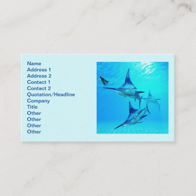 Marliner efter fisketur visitkort (Framsida)