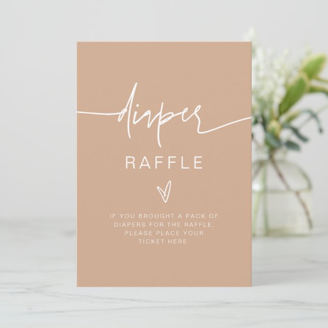 MARLO Bohemian Beige Diaper Raffle-spelkort Inbjudningar (Stående Fram)