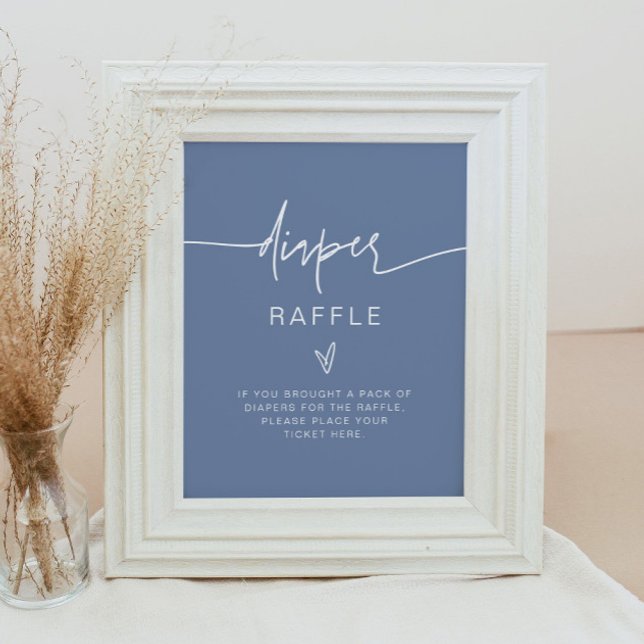 MARLO Bohemian Dusty Blue Diaper Raffle Game Sign Poster (Skapare uppladdad)