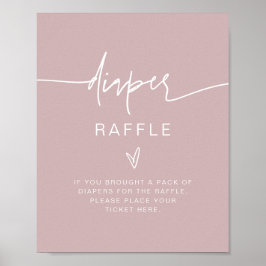 MARLO Bohemian Dusty Ro Diaper Raffle Game Sign Poster