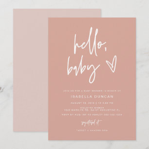MARLO Bohemian Hej Baby Baby Shower Inbjudningar