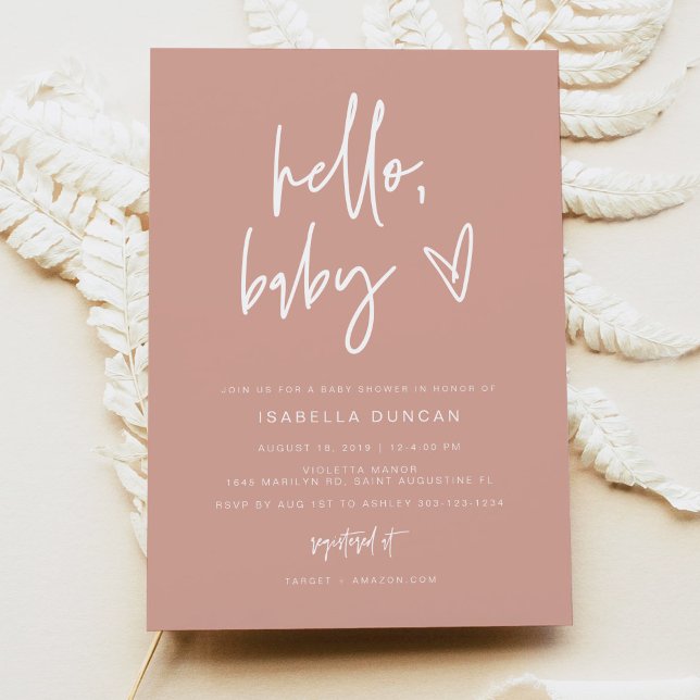 MARLO Bohemian  Hej Baby Baby Shower Invita Inbjudningar (Skapare uppladdad)