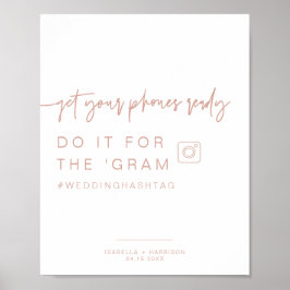 MARLO Boho Blush Instagram Hashtag Bröllopsskylt Poster