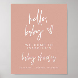 MARLO Boho Blush Pink Shower Welcome Poster