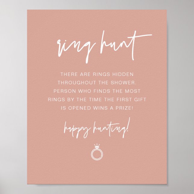MARLO Boho Blush Ringjakt Bröllopsfest spel  Pos Poster (Framsidan)