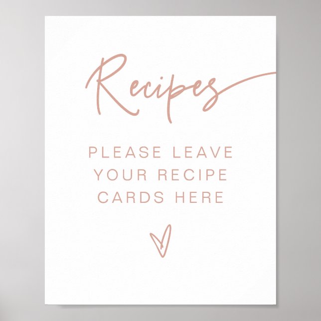 MARLO Boho Blush Rosa Bröllopsfest Recept  Poster (Framsidan)