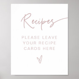 MARLO Boho Dammt Rosa Rosa Bröllopsfest Recept Poster