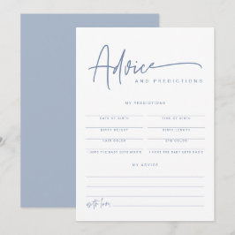 MARLO Boho Dusty Blue Baby Advice & Predictions Inbjudningar