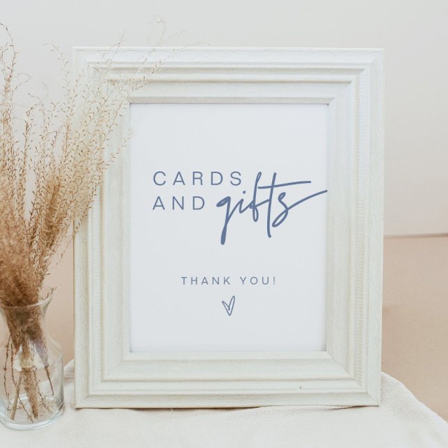 MARLO Boho Dusty Blue Cards & Gifts Sign Poster (Skapare uppladdad)