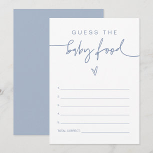 MARLO Boho Dusty Blue Gissa matspelet i Baby Inbjudningar