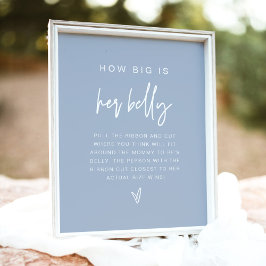 MARLO Boho Dusty Blue Hur stor är hennes Belly Gam Poster