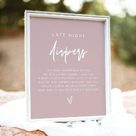 MARLO Boho Dusty Ro Late Night Diaper Game Poster