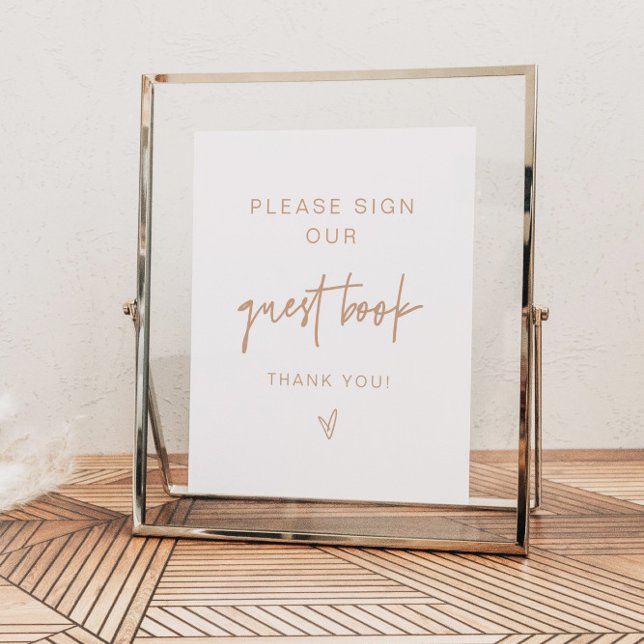 MARLO Boho Earth Toned Beige Guestbook-tecken Poster (Skapare uppladdad)
