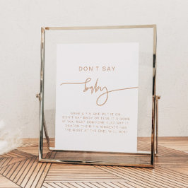 MARLO Boho Earth Toned Beige Säg inte att Baby skr Poster