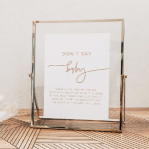 MARLO Boho Earth Toned Beige Säg inte att Baby skr Poster