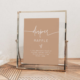 MARLO Boho Earth Toning Diaper Raffle Game Sign Poster